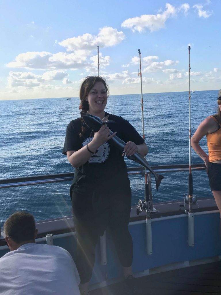 Clients enjoying clean and sober fun on a fishing boat